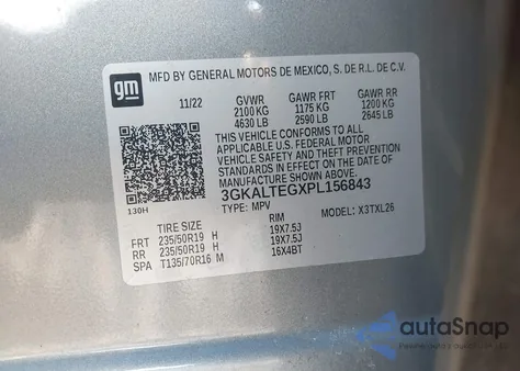 2023 GMC Terrain Awd Sle z USA, uszkodzony, nr VIN 3GKALTEGXPL156843